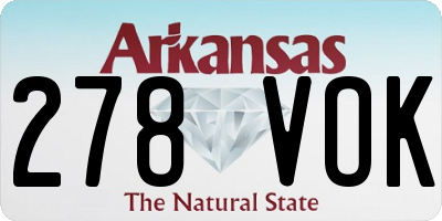 AR license plate 278VOK