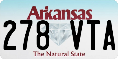 AR license plate 278VTA
