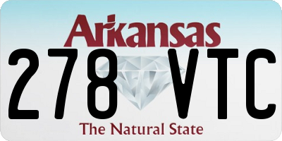 AR license plate 278VTC