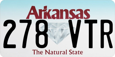 AR license plate 278VTR