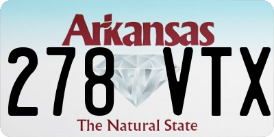 AR license plate 278VTX