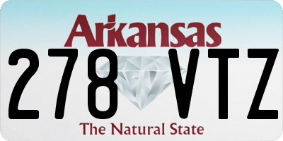 AR license plate 278VTZ