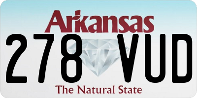 AR license plate 278VUD