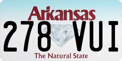 AR license plate 278VUI