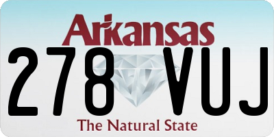 AR license plate 278VUJ