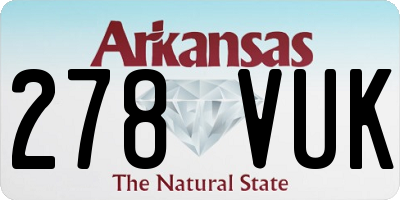 AR license plate 278VUK