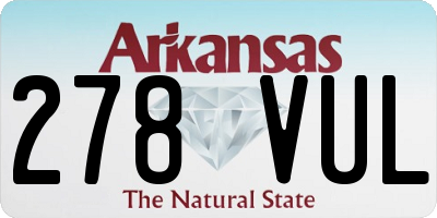 AR license plate 278VUL