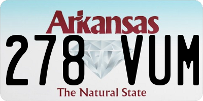 AR license plate 278VUM