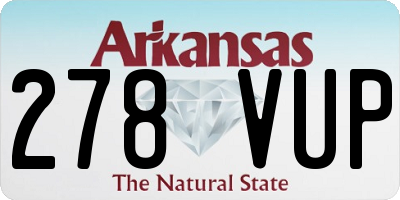 AR license plate 278VUP