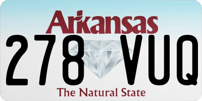 AR license plate 278VUQ