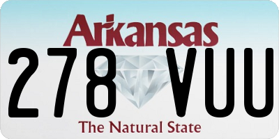 AR license plate 278VUU