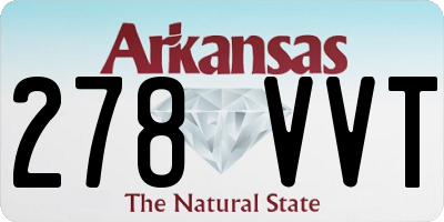 AR license plate 278VVT