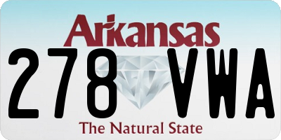 AR license plate 278VWA