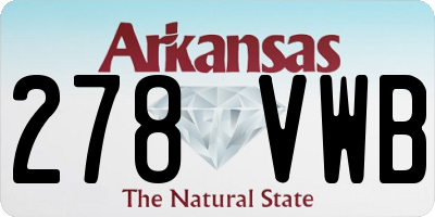 AR license plate 278VWB