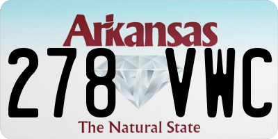 AR license plate 278VWC