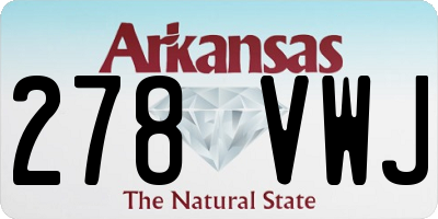 AR license plate 278VWJ