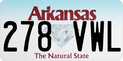 AR license plate 278VWL