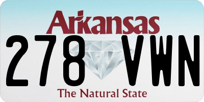 AR license plate 278VWN