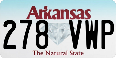 AR license plate 278VWP