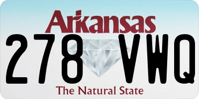AR license plate 278VWQ