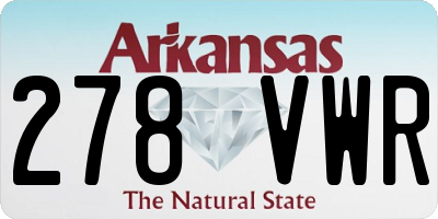 AR license plate 278VWR