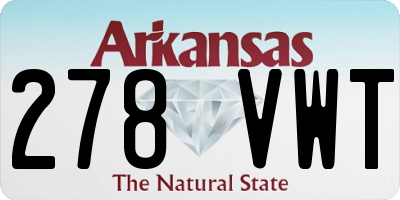 AR license plate 278VWT