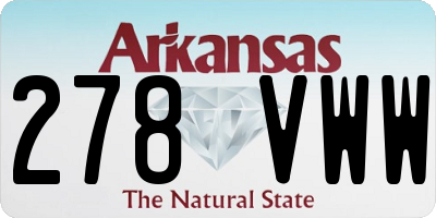 AR license plate 278VWW
