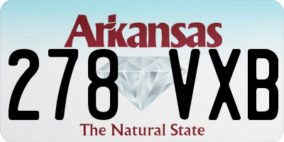 AR license plate 278VXB