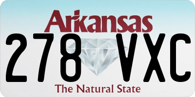 AR license plate 278VXC