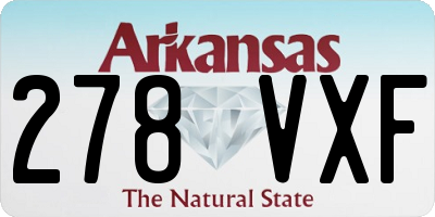 AR license plate 278VXF