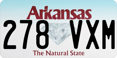 AR license plate 278VXM
