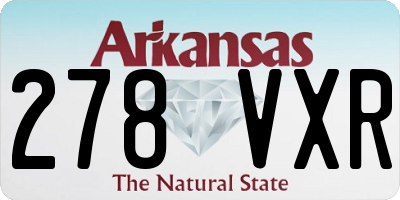 AR license plate 278VXR