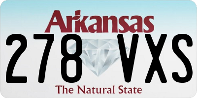 AR license plate 278VXS