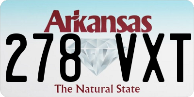 AR license plate 278VXT