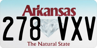 AR license plate 278VXV