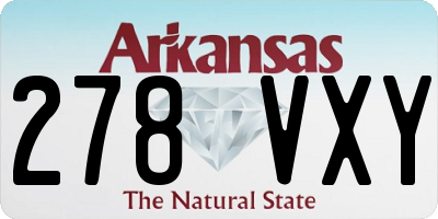 AR license plate 278VXY