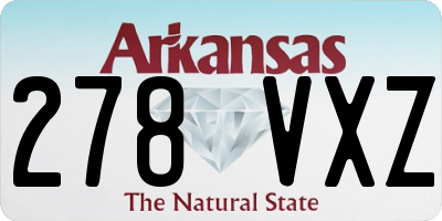 AR license plate 278VXZ