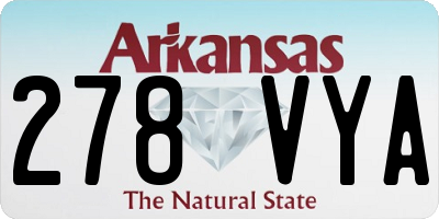 AR license plate 278VYA