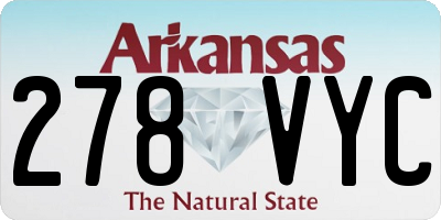 AR license plate 278VYC
