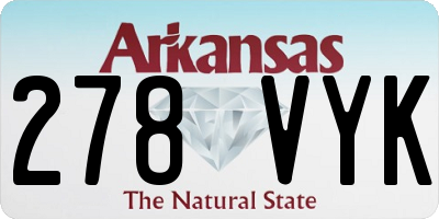 AR license plate 278VYK