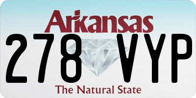 AR license plate 278VYP