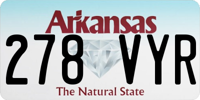 AR license plate 278VYR