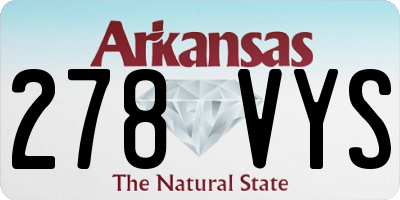 AR license plate 278VYS