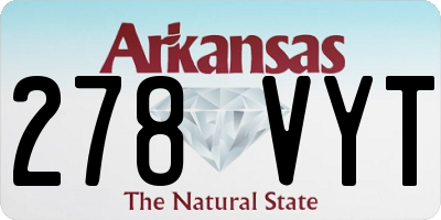 AR license plate 278VYT