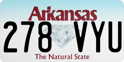 AR license plate 278VYU