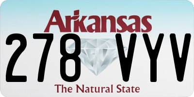 AR license plate 278VYV