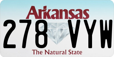 AR license plate 278VYW