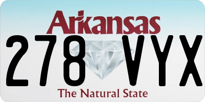 AR license plate 278VYX