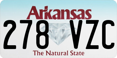 AR license plate 278VZC