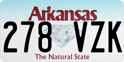 AR license plate 278VZK